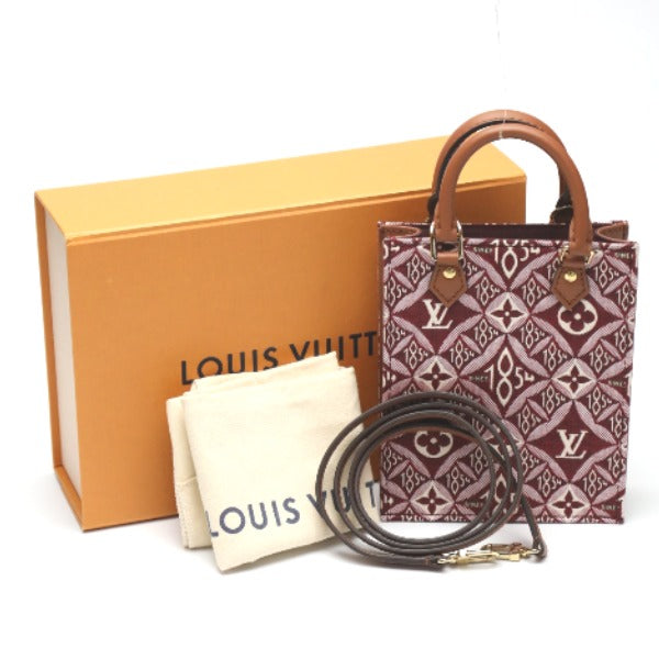 LOUIS VUITTON Shoulder Bag M69846 leather Red Petit Sac Plat Jacquard leather Monogram Women