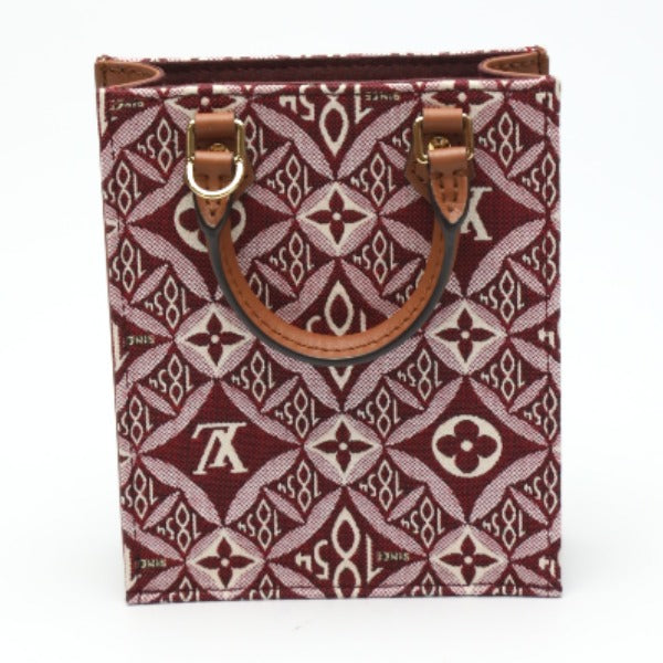 LOUIS VUITTON Shoulder Bag M69846 leather Red Petit Sac Plat Jacquard leather Monogram Women