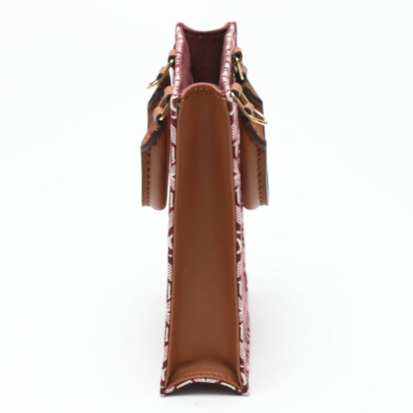 LOUIS VUITTON Shoulder Bag M69846 leather Red Petit Sac Plat Jacquard leather Monogram Women