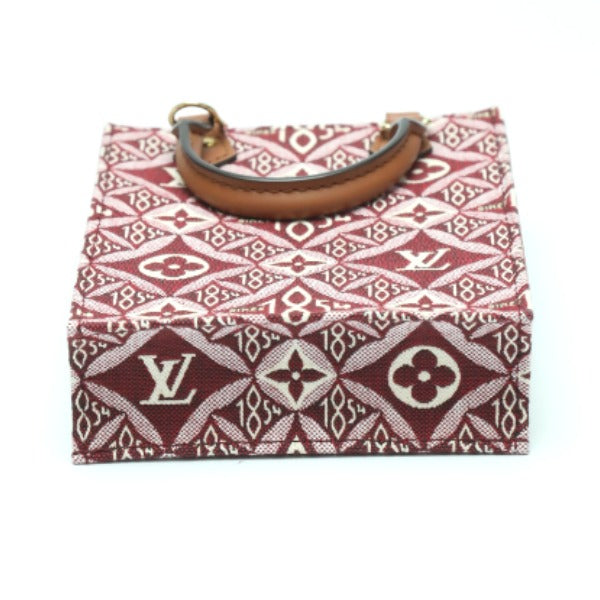 LOUIS VUITTON Shoulder Bag M69846 leather Red Petit Sac Plat Jacquard leather Monogram Women