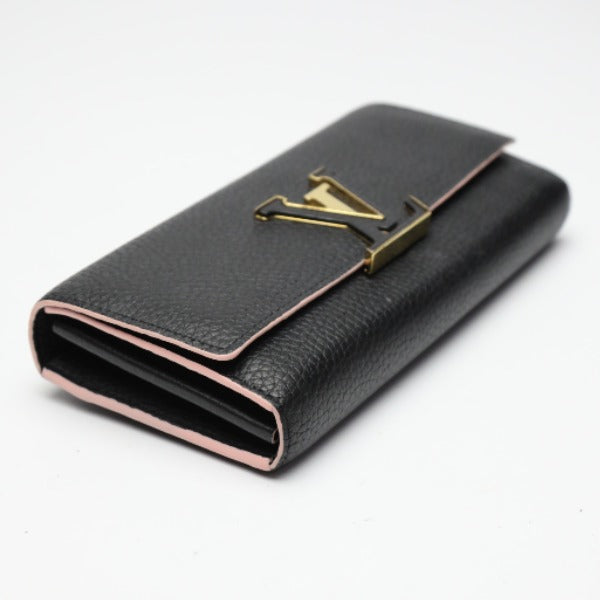 LOUIS VUITTON Long Wallet Purse M67663 Taurillon Clemence black Bifold Walletlong wallet Taurillon Clemence Portefeuille Capsine Women