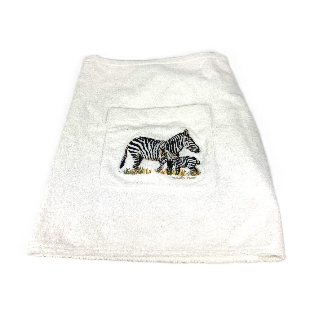 HERMES towel cotton white Bath towel Interior Throw Blanket Zebra Design unisex(Unisex)