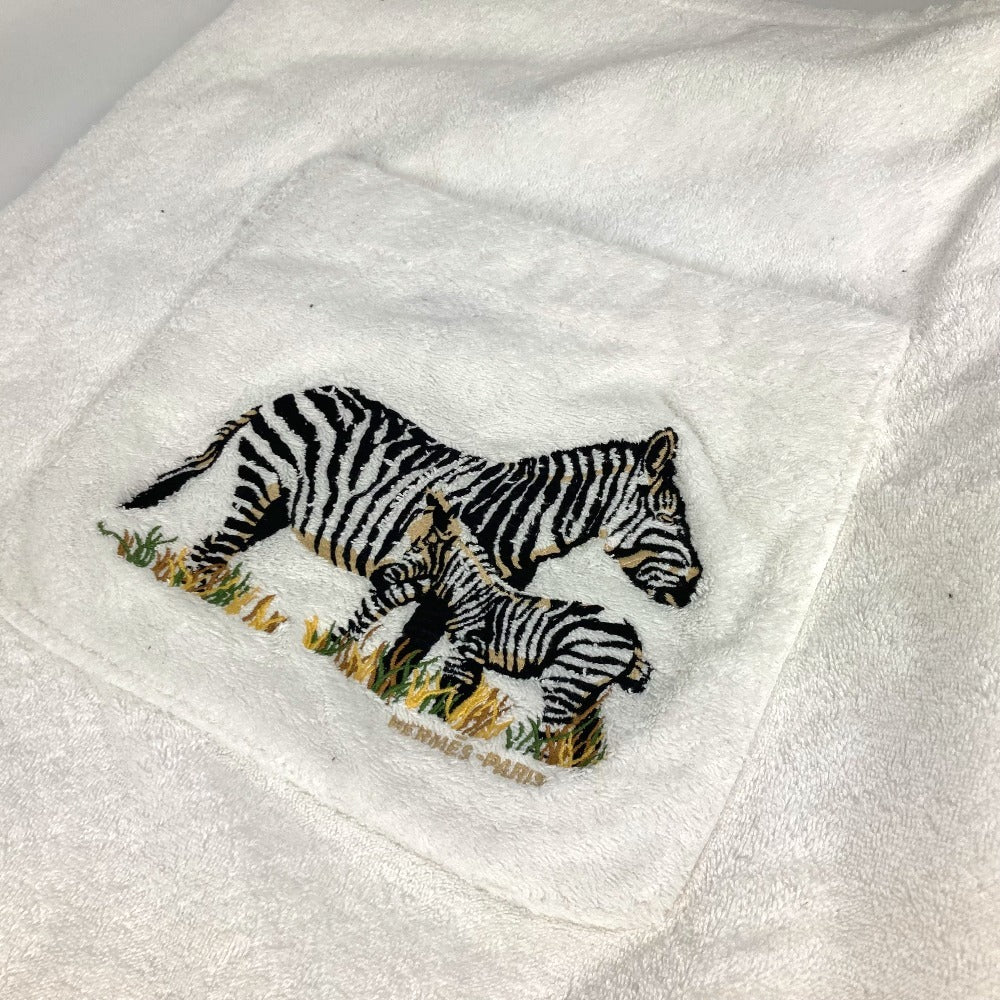 HERMES towel cotton white Bath towel Interior Throw Blanket Zebra Design unisex(Unisex)