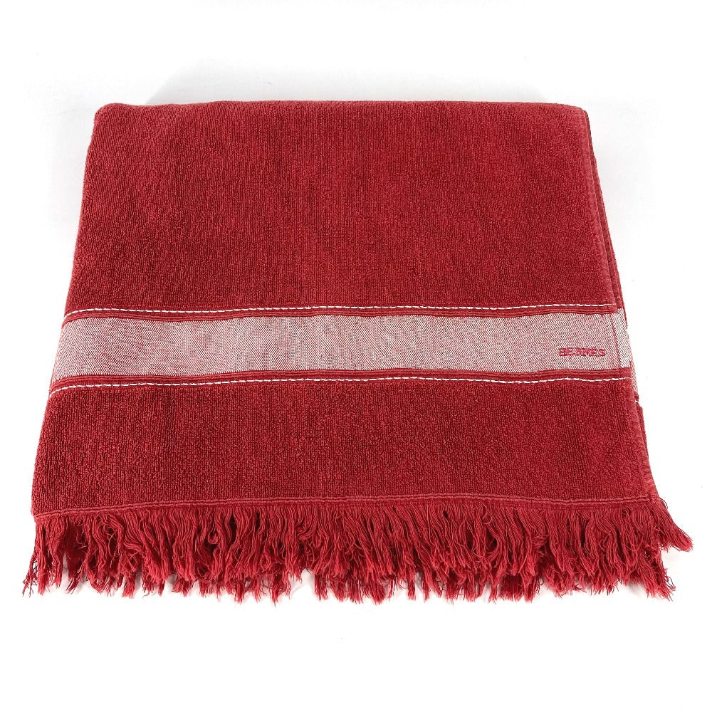 HERMES towel cotton Red Bath towel Interior Throw Blanket Beach towel yachting logo
