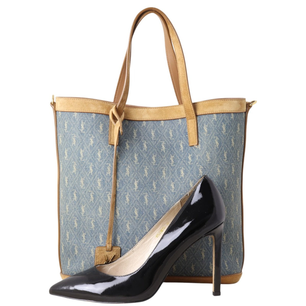 Saint Laurent Toy Shopping Tote Suede Denim