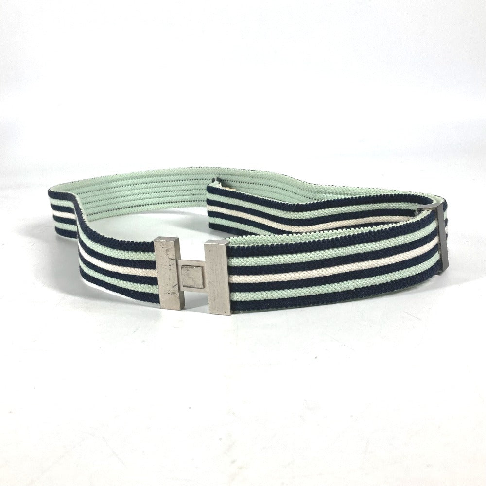 HERMES belt Cotton, Polyester, Rubber Multi striped belt H logo Women(Unisex)