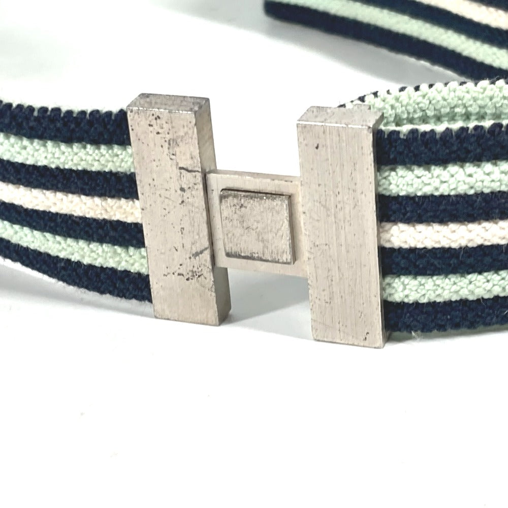 HERMES belt Cotton, Polyester, Rubber Multi striped belt H logo Women(Unisex)