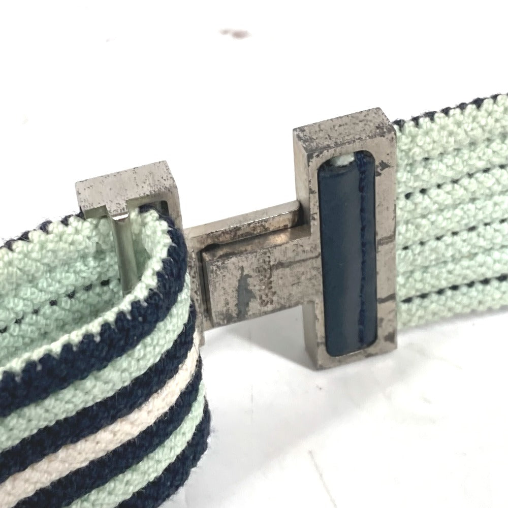 HERMES belt Cotton, Polyester, Rubber Multi striped belt H logo Women(Unisex)