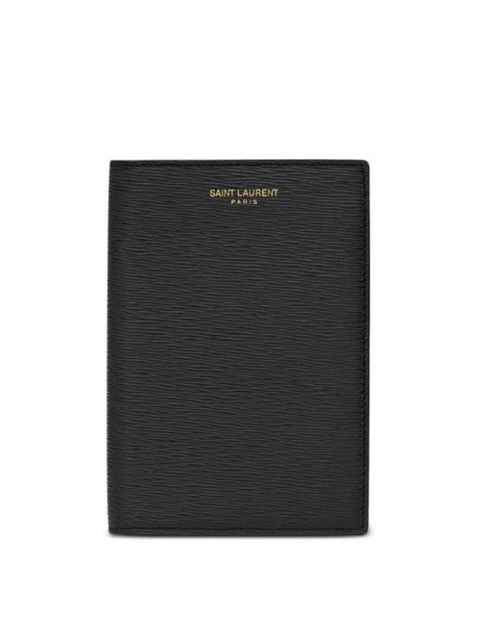 Luxury Saint Laurent Trending 2025 Logo Print Leather Card Wallet Black