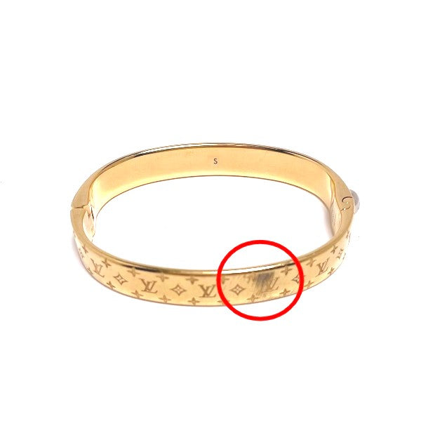 LOUIS VUITTON bracelet M00251 Gold Plated gold Cuff nanogram Monogram Small size Women