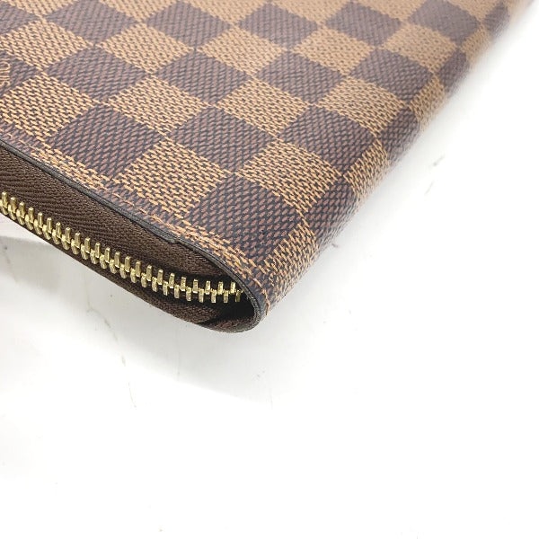 LOUIS VUITTON Long Wallet Purse N41661 Damier canvas Brown Zip Around Damier Zippy wallet unisex(Unisex)