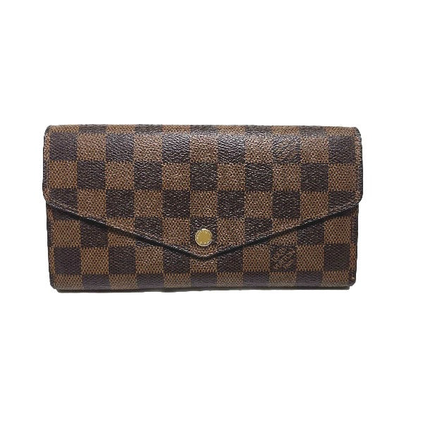 LOUIS VUITTON Long Wallet Purse N63209 Damier canvas Ebene Zip Around Damier Portefeuille Sara Women