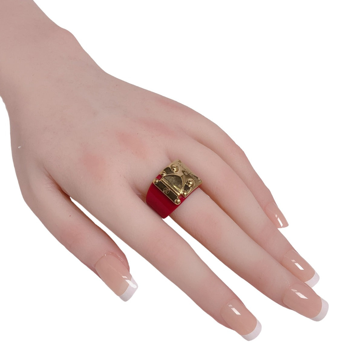 LOUIS VUITTON Ring plastic plastic Red Plastic x Gold Plated L size Women L