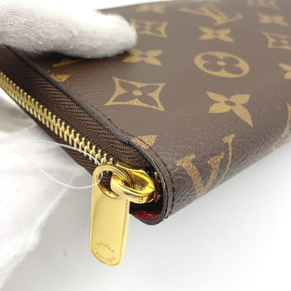 LOUIS VUITTON Long Wallet Purse M41895 Monogram canvas Fuchsia Zip Around Monogram Zippy wallet unisex(Unisex)