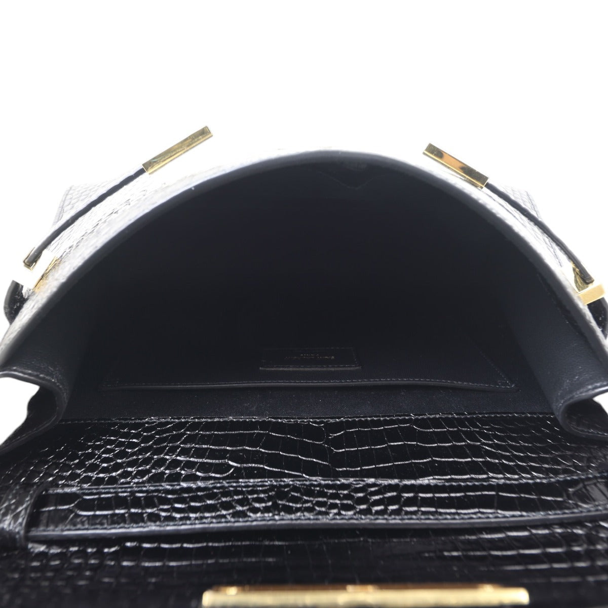 Saint Laurent Manhattan Shoulder Bag Medium Croc Embossed