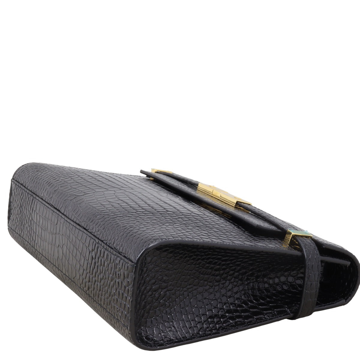 Saint Laurent Manhattan Shoulder Bag Medium Croc Embossed