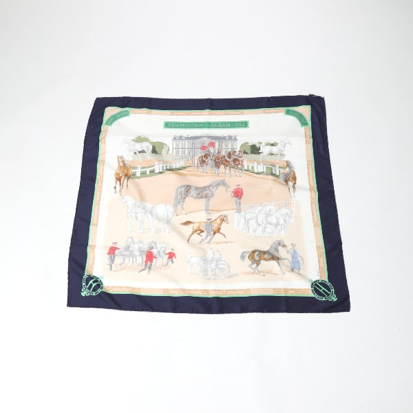 HERMES scarf silk Navy LES HARAS NATIONAUX Carre90 Carre90 Women