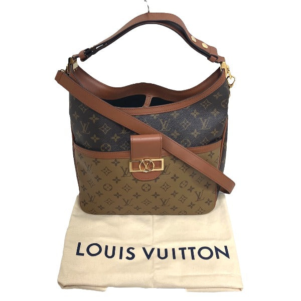 LOUIS VUITTON Shoulder Bag M45195 Monogram canvas Brown Shoulder Bag Monogram reverse Hobo Dauphine MM Women
