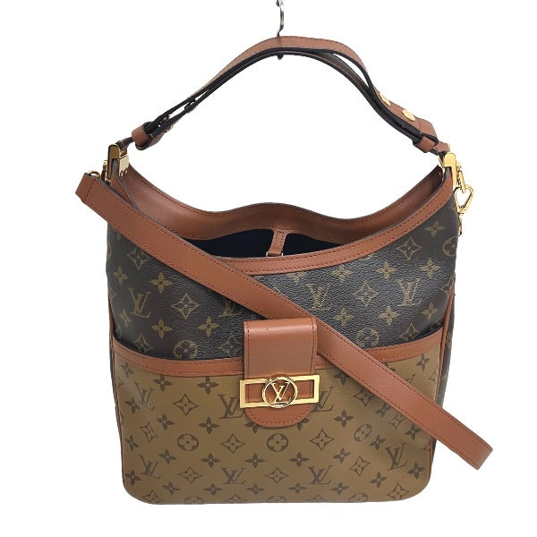 LOUIS VUITTON Shoulder Bag M45195 Monogram canvas Brown Shoulder Bag Monogram reverse Hobo Dauphine MM Women