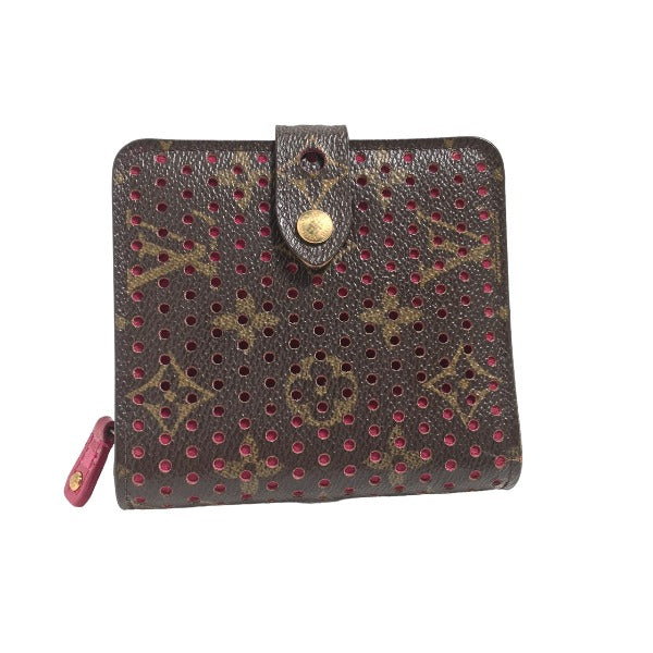 LOUIS VUITTON Bifold Wallet M95188 Monogram Perfo Fuchsia Zip Around Monogram Perfo Two fold wallet Women