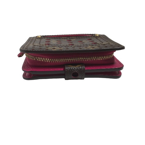 LOUIS VUITTON Bifold Wallet M95188 Monogram Perfo Fuchsia Zip Around Monogram Perfo Two fold wallet Women