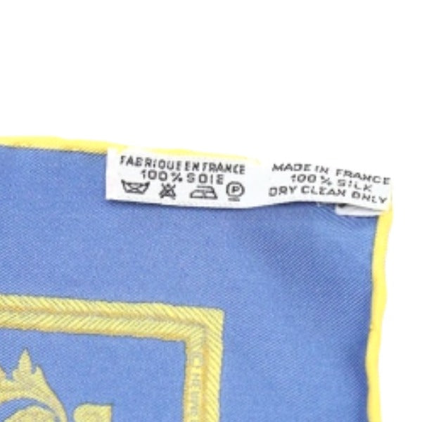 HERMES handkerchief silk blue Handkerchief Carre45 100% silk Women