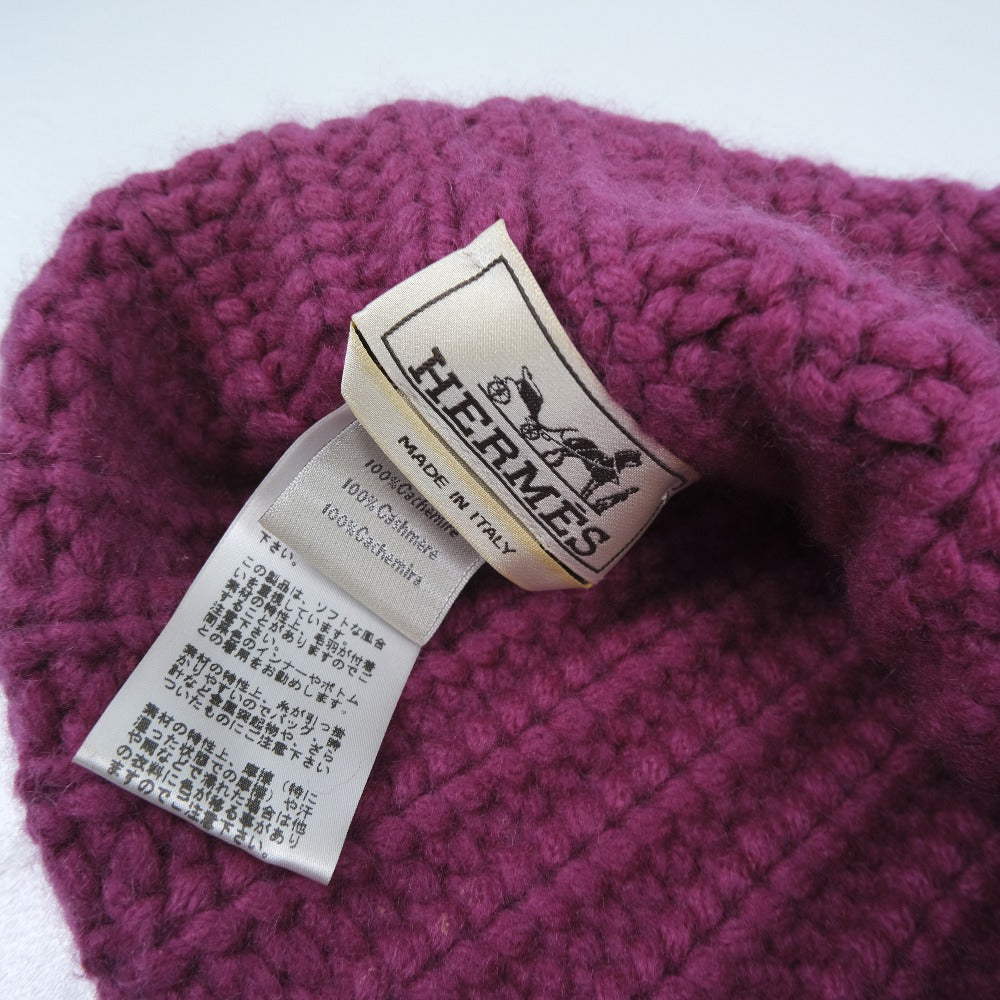 HERMES Knit cap wool pink Women(Unisex)
