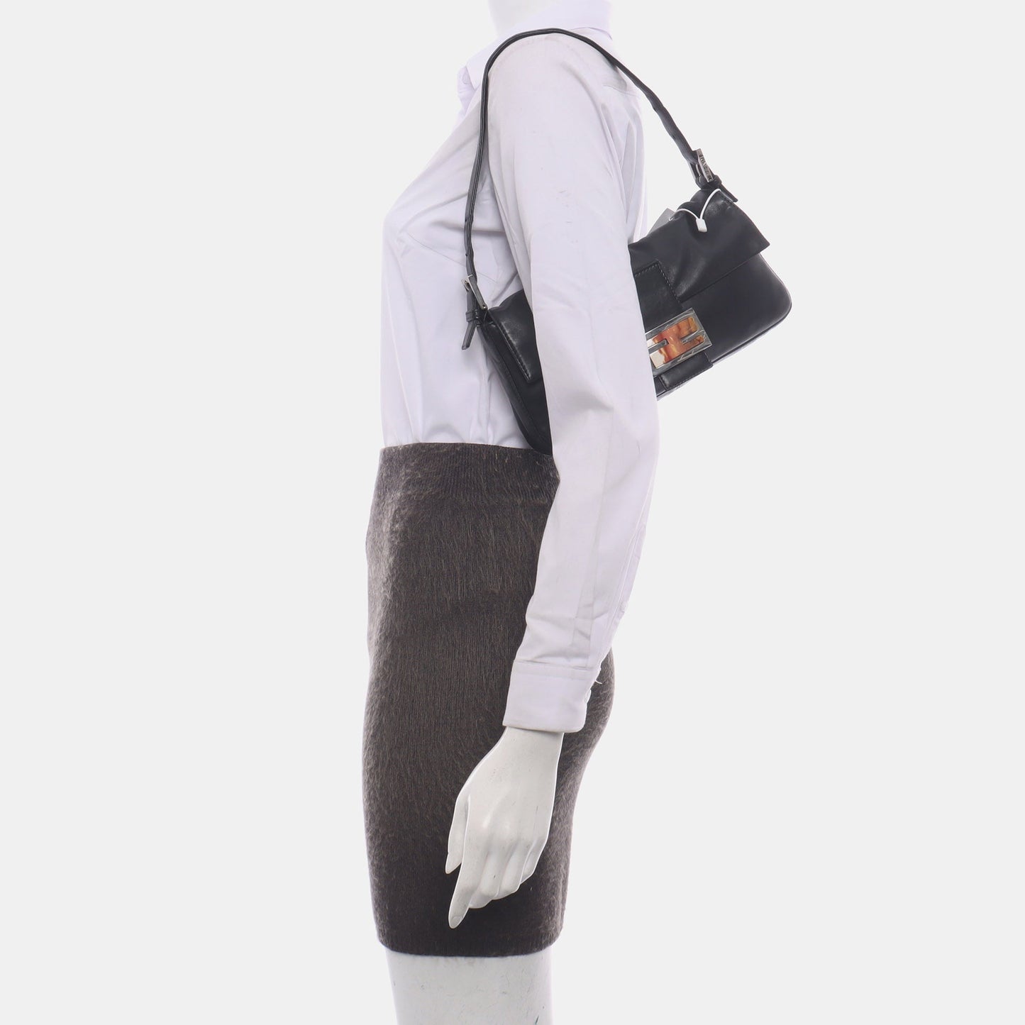 Fendi Baguette Black Lambskin Leather Shoulder Bag