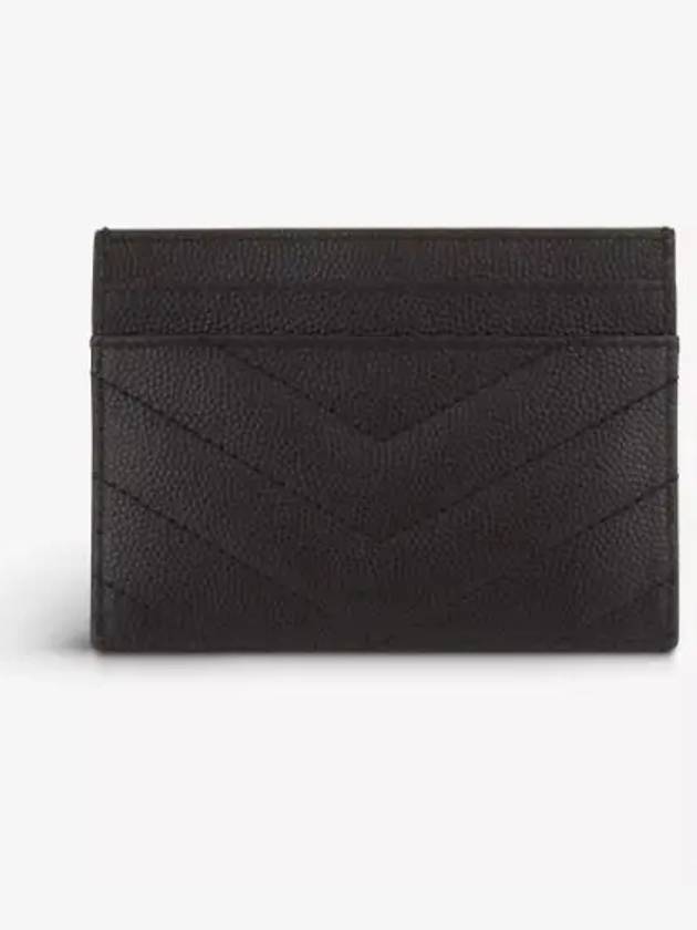 Luxury Saint Laurent Trending 2025 Cassandre Matelasse Card Case In Grain De Poudre Embossed Leather Black