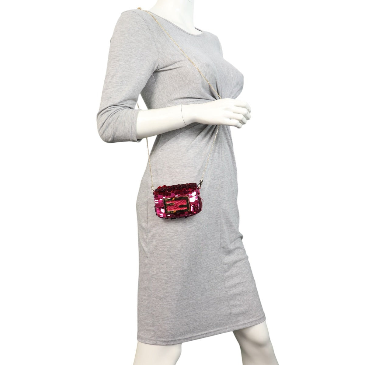 Fendi Nano Baguette Charm Sequins