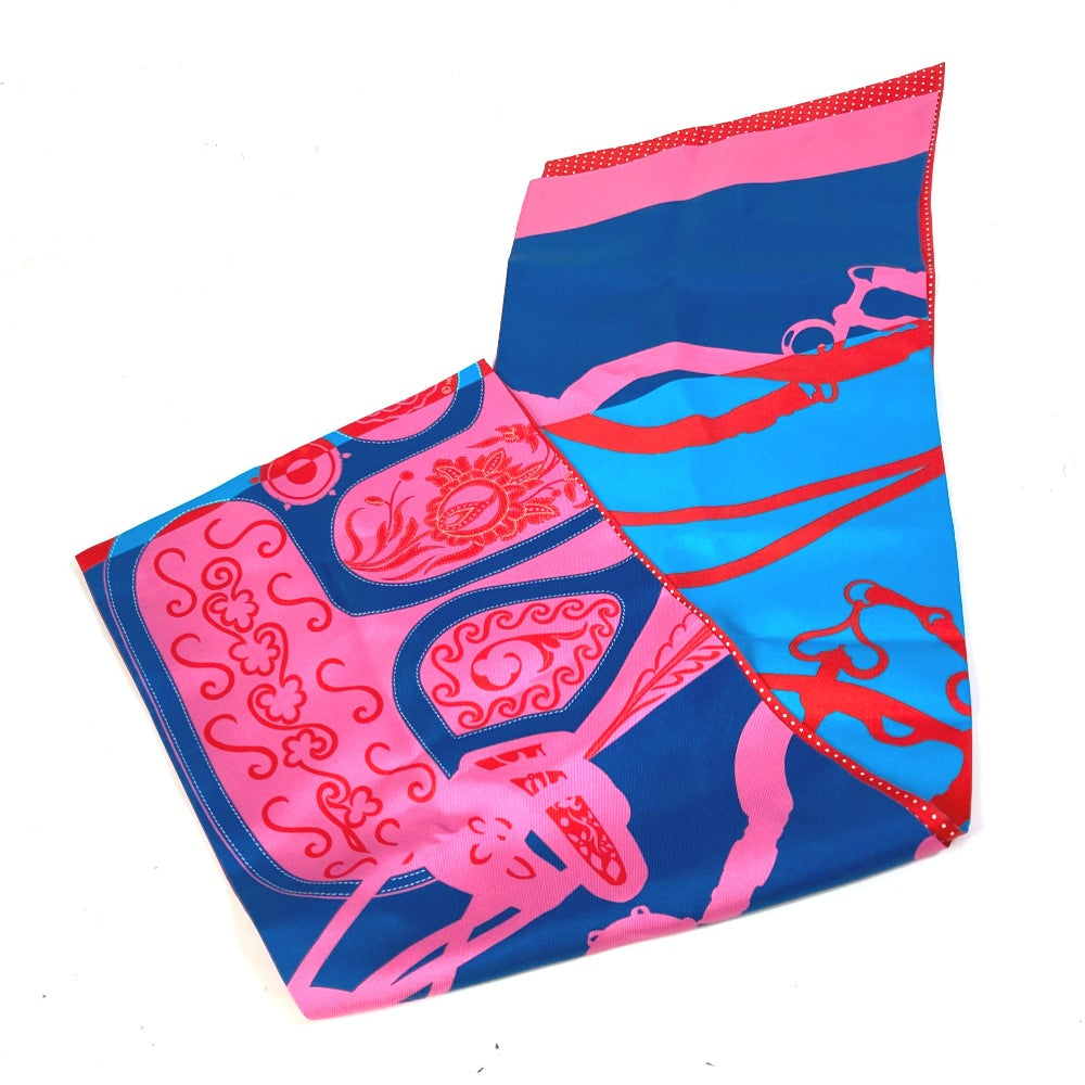 HERMES scarf silk pink Polka dot Maxi Twilly Twilly Women