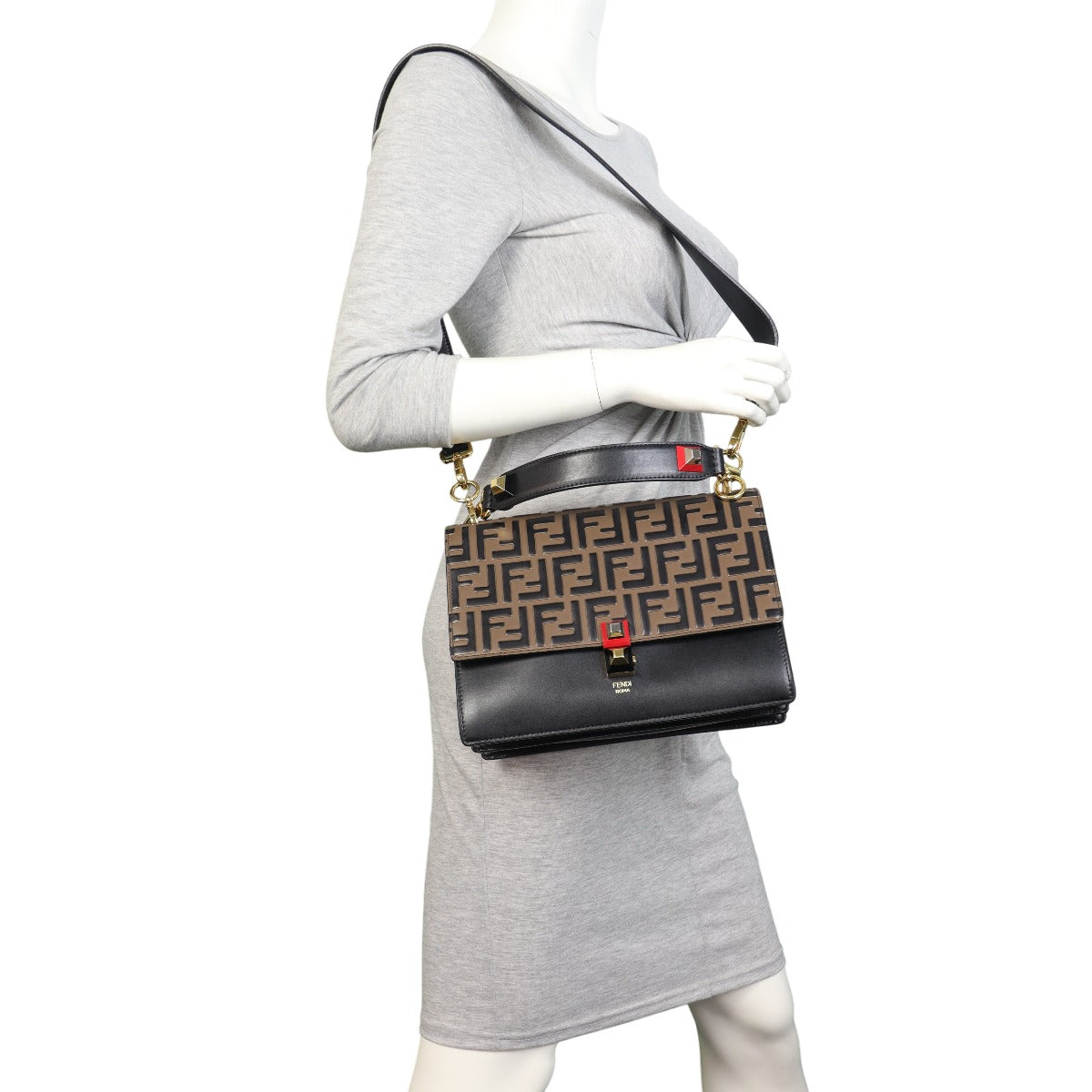 Fendi Kan I Crossbody Medium FF Embossed