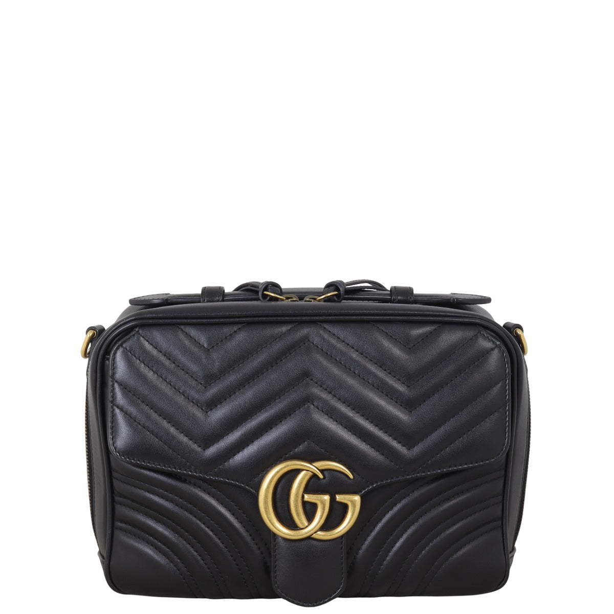 Gucci GG Marmont Zip Around Top Handle Camera Bag Small