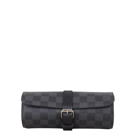 Louis Vuitton 3 Watch Case Damier Graphite