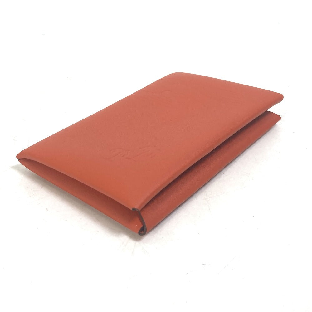 HERMES Card Case Swift Orange Business Card Holder Pass Case kalvi palm tree design unisex(Unisex)