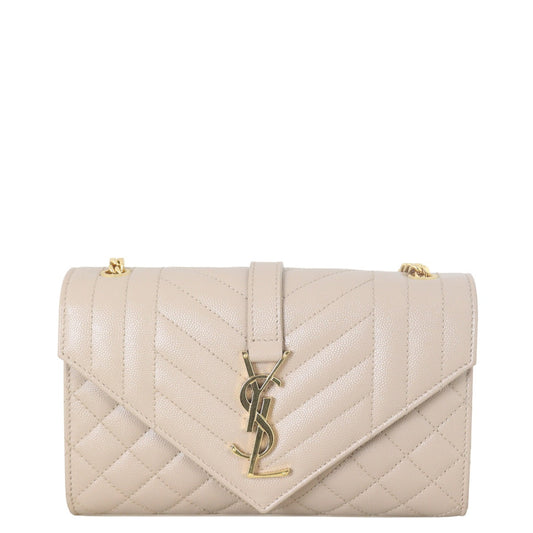 Saint Laurent Monogram Mix Matelasse Envelope Chain Bag Small