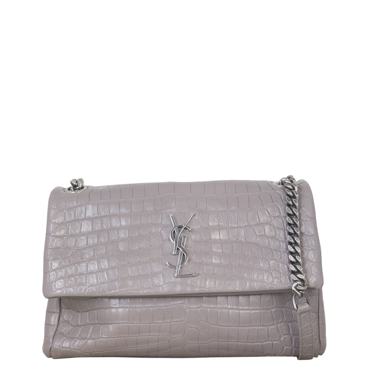 Saint Laurent West Hollywood Croc-Embossed Medium