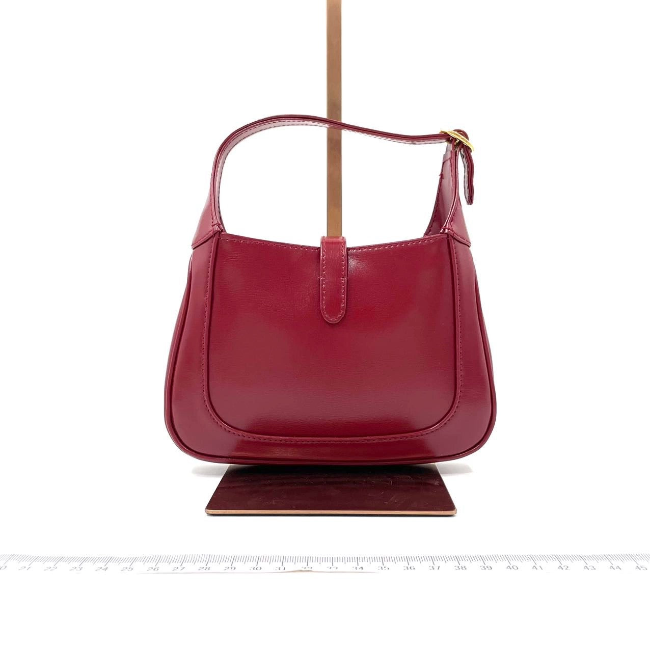 Gucci Jackie 1961 Mini Burgundy Leather Bag with Adjustable Strap