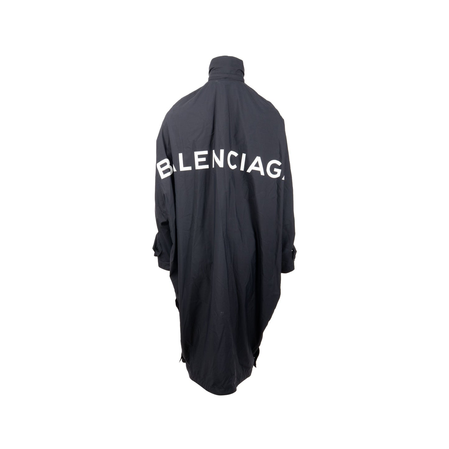 Balenciaga Size 34 Logo Anorak Nylon Black