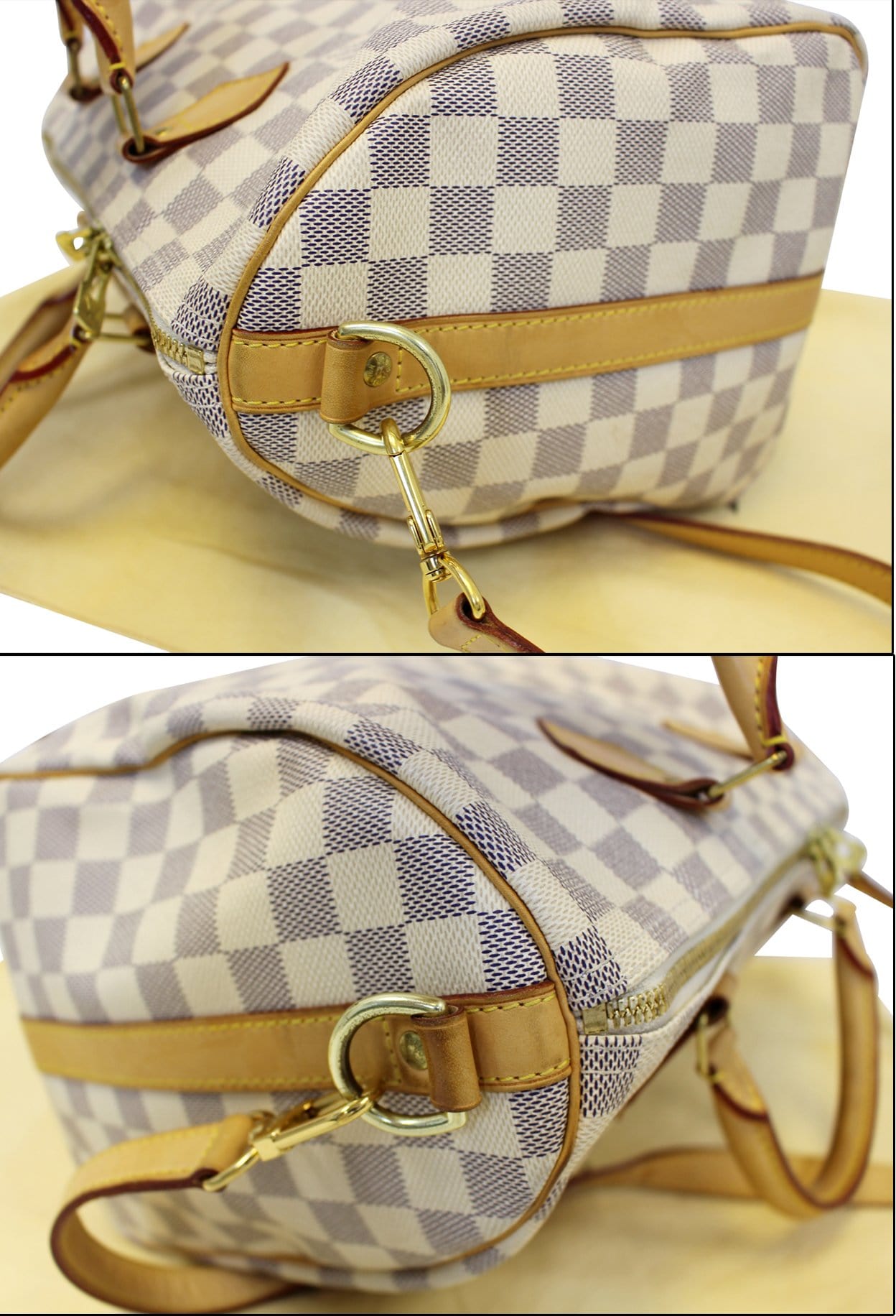 LOUIS VUITTON Speedy 30 Damier Azur  Bandouliere Satchel Bag