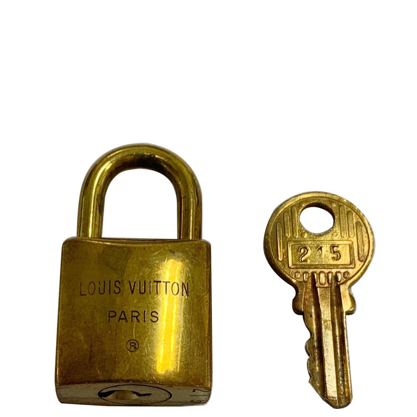 LOUIS VUITTON Padlock and 1 Key Gold Bag Charm Number 215