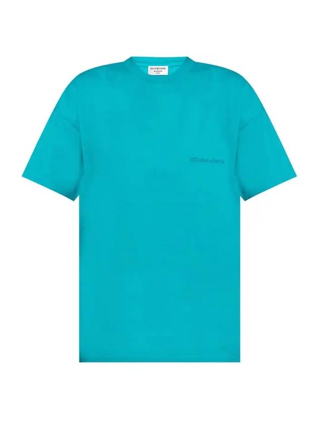 Luxury Balenciaga Trending 2025 Logo Short Sleeve T-Shirt Blue