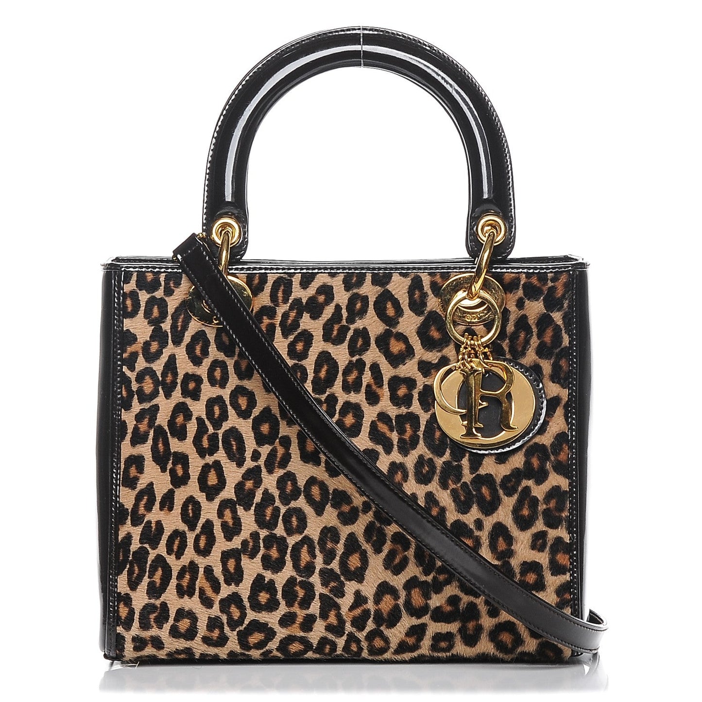 DIOR LADY DIOR PONY HAIR LEOPARD HANDBAG
