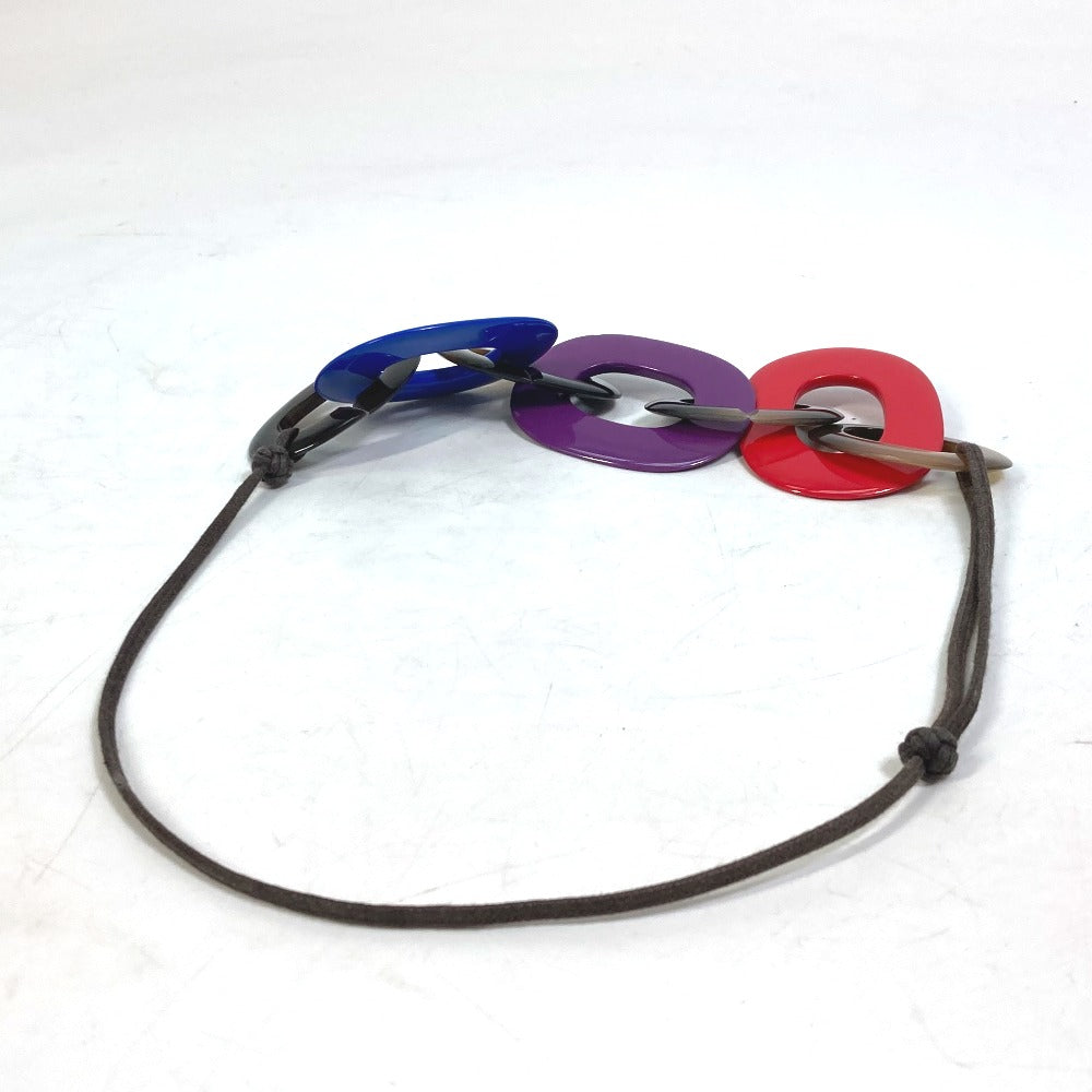 HERMES Necklace Buffalo horn Red Accessories Caramba Women