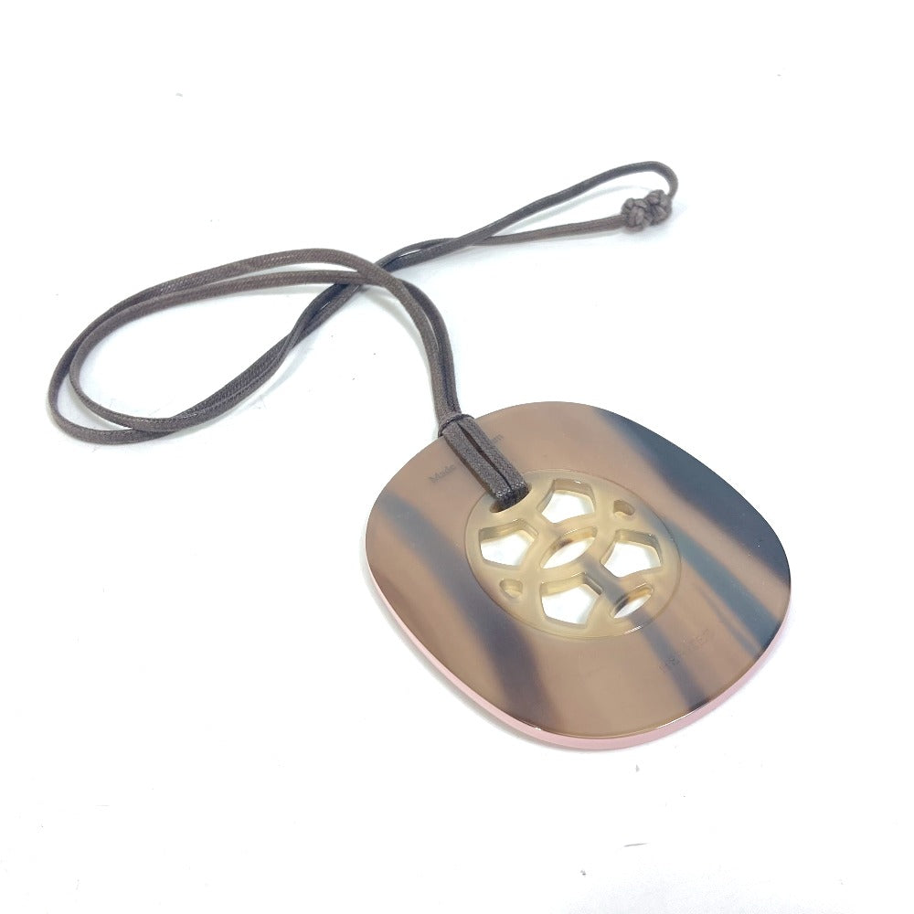 HERMES Necklace Buffalo Horn, Lacquer Wood pink Lift GM Women