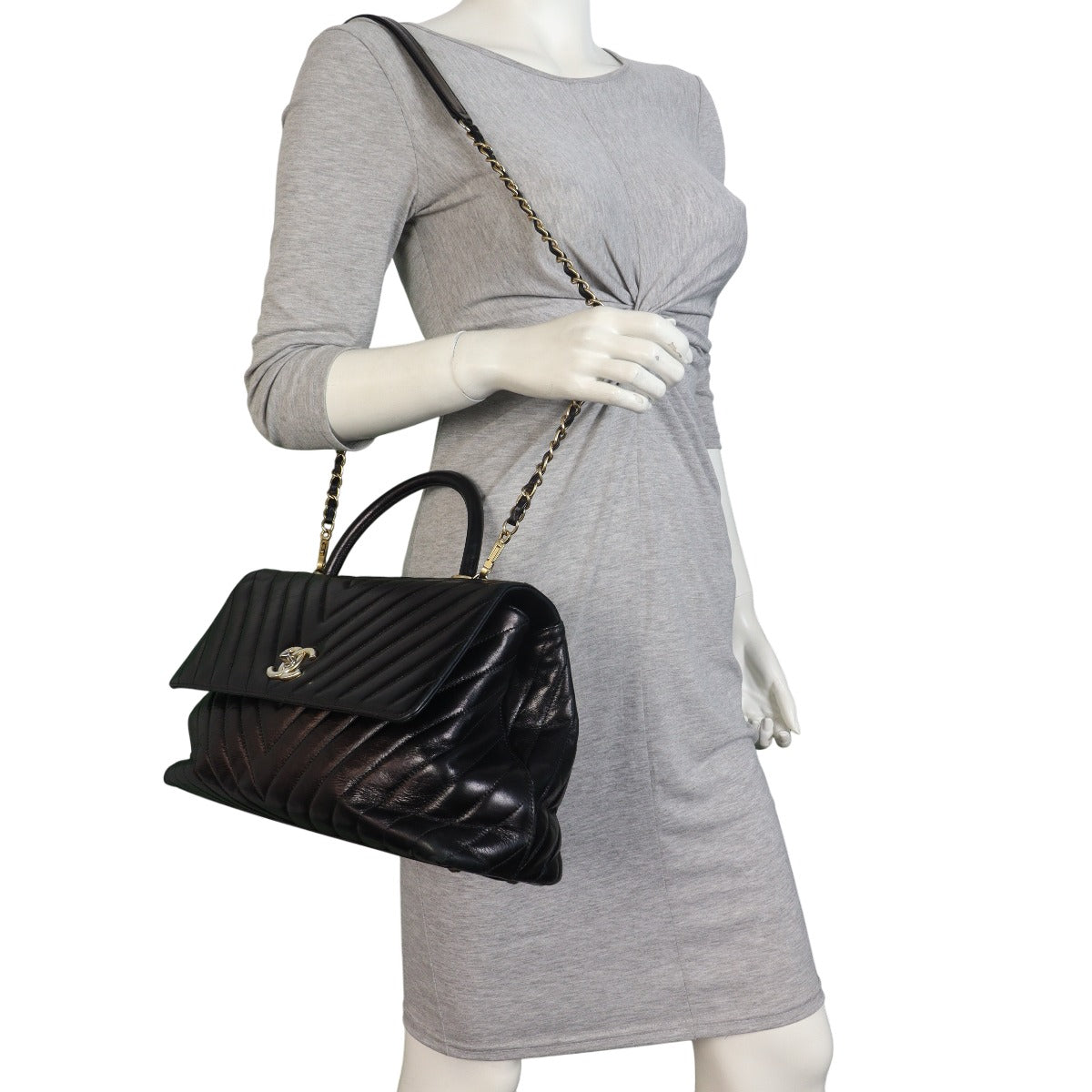 Chanel Coco Top Handle Large Chevron
