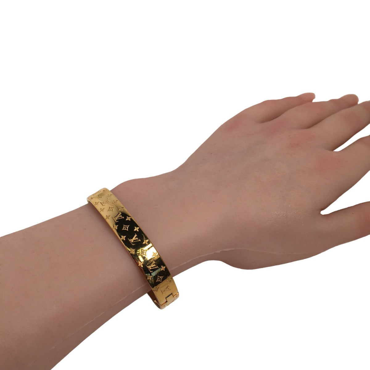 LOUIS VUITTON bracelet M00251 Gold Plated gold Cuff nanogram Monogram Small size Women S
