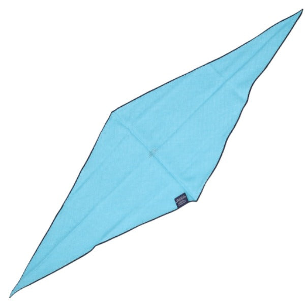 HERMES scarf Silk, Cashmere blue scarf Cashmere x silk Rhombus unisex(Unisex)