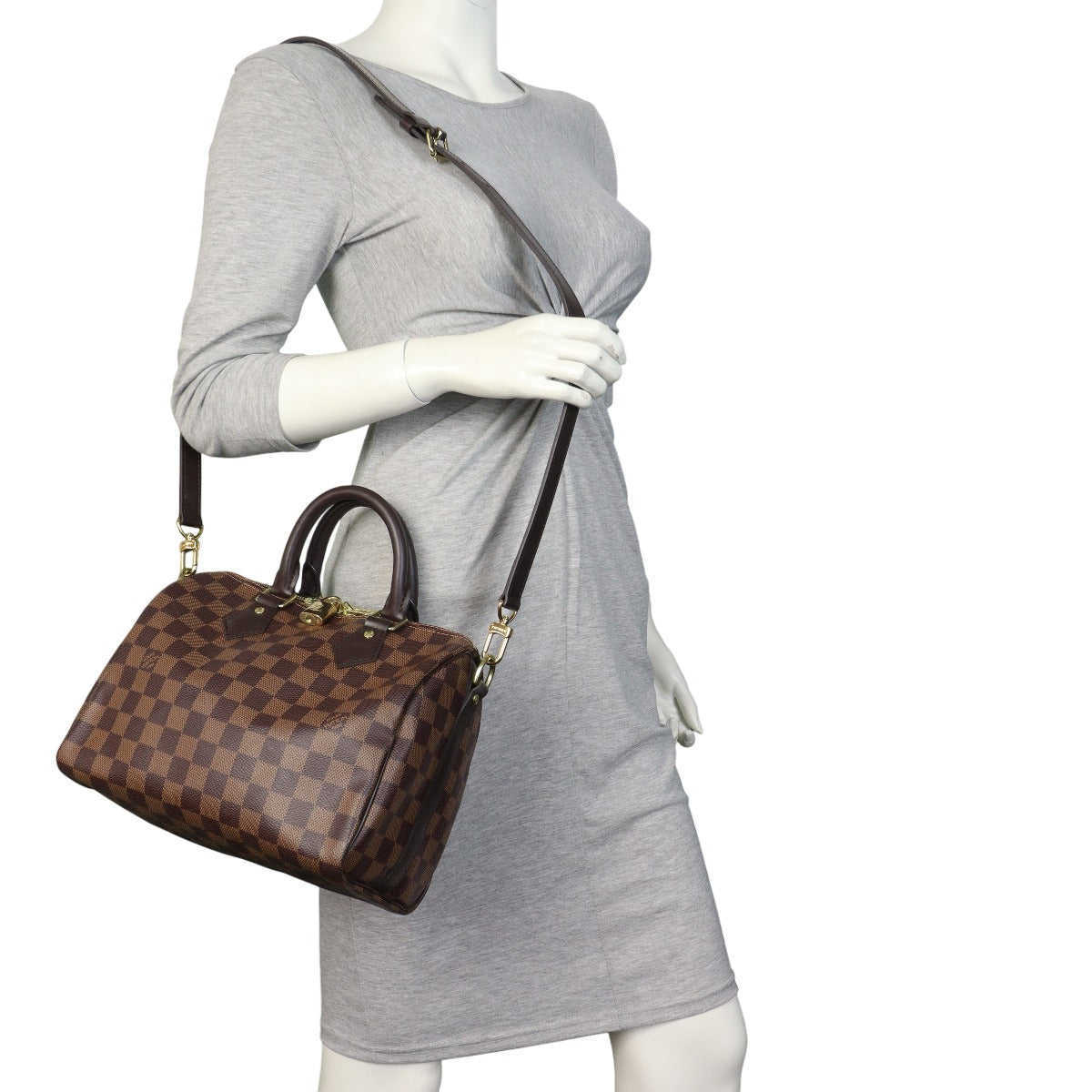 Louis Vuitton Speedy 25 Bandouliere Damier Ebene