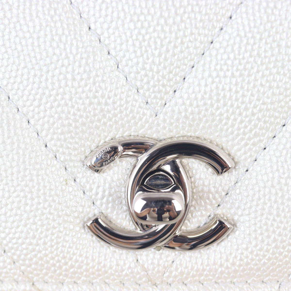 Chanel Coco Top Handle Mini Bag Chevron